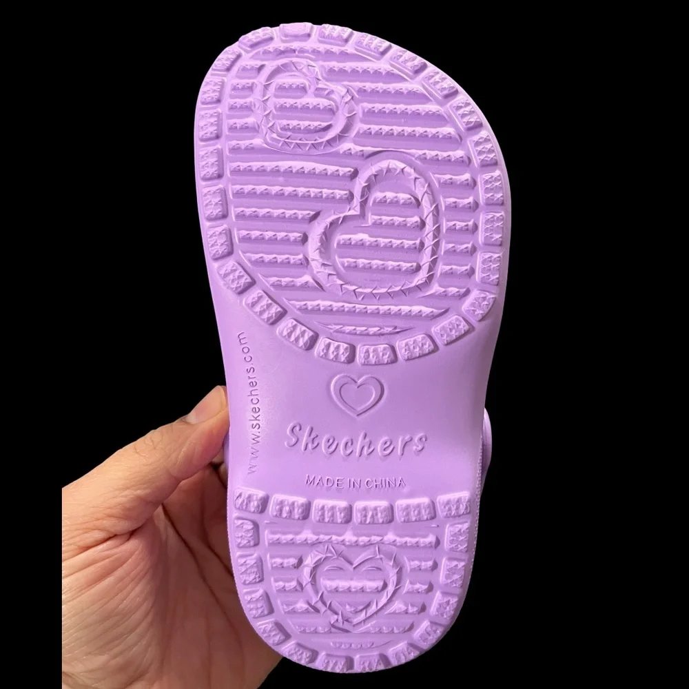 Skechers Toddler Girls Faux‎ Fur Lined Clog Size 8-10 Pink Lavander White